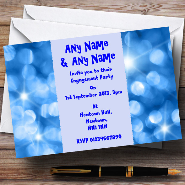 Blue Lights Engagement Party Customised Invitations