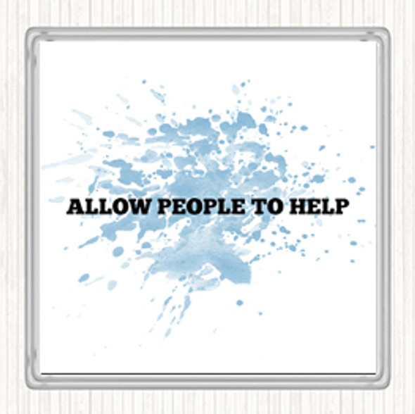 Blue White Allow People Inspirational Quote Coaster