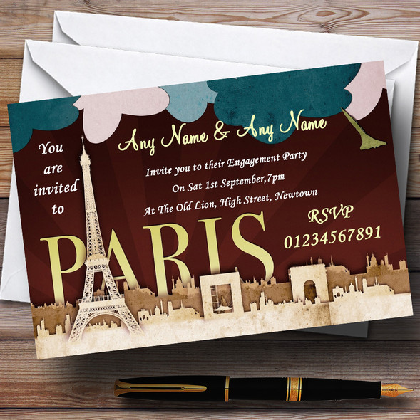 Paris Chic Engagement Party Customised Invitations