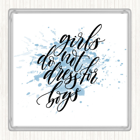 Blue White Dress For Boys Inspirational Quote Coaster