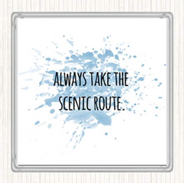 Blue White Always Take Inspirational Quote Coaster
