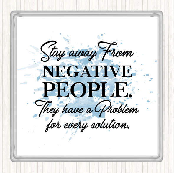Blue White Every Solution Inspirational Quote Coaster