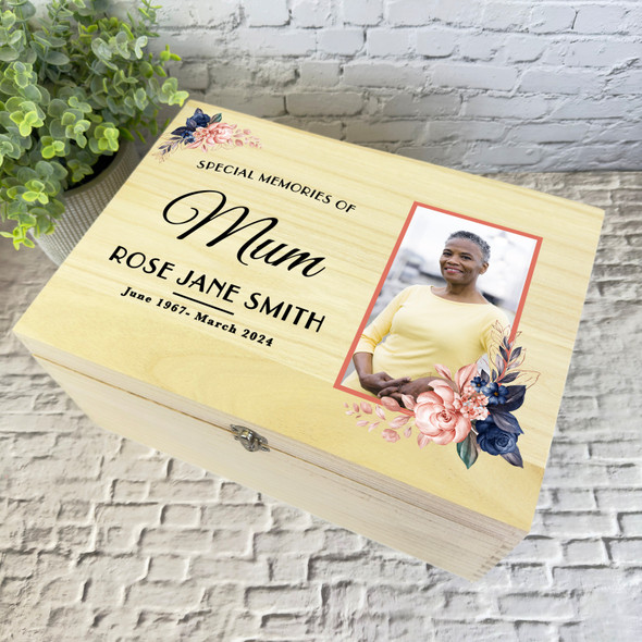 Mum Photo Frame Special Memories Memorial Personalised Wooden Keepsake Box