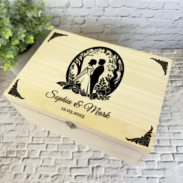 Black Forest Wedding Couple Wedding Day Personalised Wooden Memory Keepsake Box