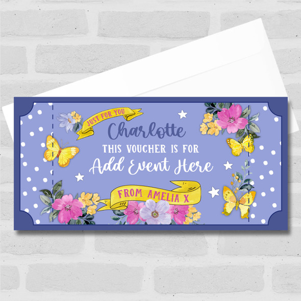 Butterfly Any Gift Any Occasion Personalised Surprise Ticket Gift Voucher