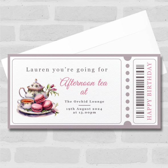 Teapot Going For Afternoon Tea Personalised Surprise Ticket Gift Voucher