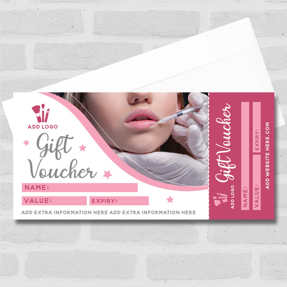 Beauty Spa Therapy Aesthetics Lip Injections Filler Botox Business Gift Voucher