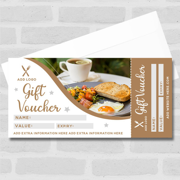 Breakfast Restaurant Café Food Takeaway Gold Any Details Business Gift Voucher