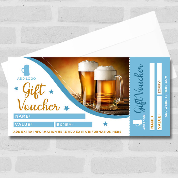 Beer Pub Ale brewery Restaurant Any Details Perforated Business Gift Voucher