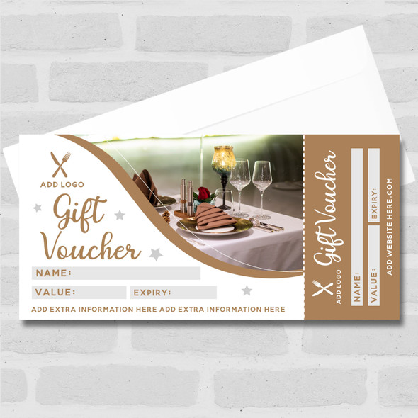 Dinner Restaurant Food Café Takeaway Gold Any Details Business Gift Voucher