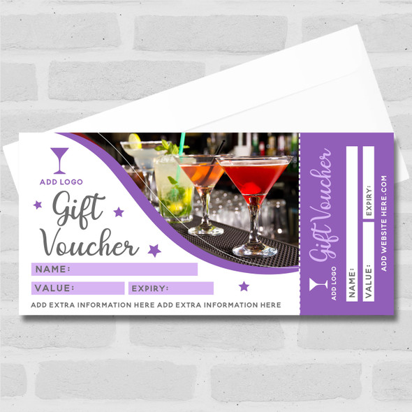 Cocktail Bar Restaurant Pub Lounge Bottomless Brunch Business Gift Voucher