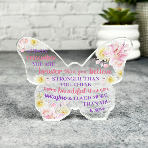 Braver Than You Believe Positive Message Yellow Gift Butterfly Keepsake Plaque Braver Than You Believe Positive Message Yellow Gift Butterfly Keepsake Plaque