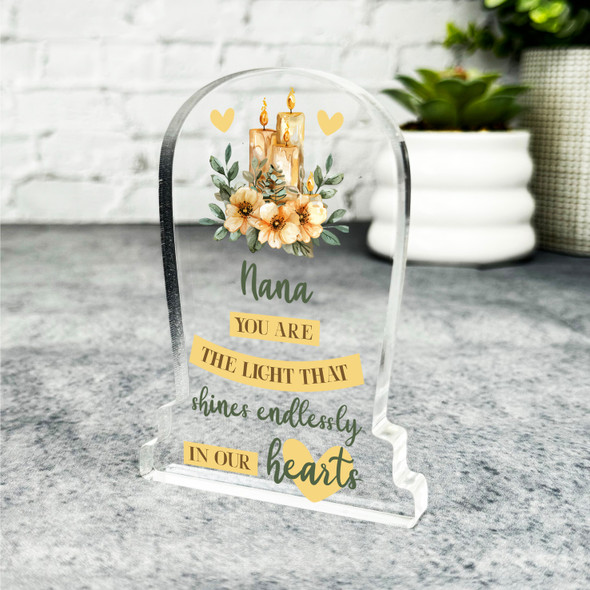 Nana Light That Shines Bright Memorial Gift Gravestone Keepsake Plaque