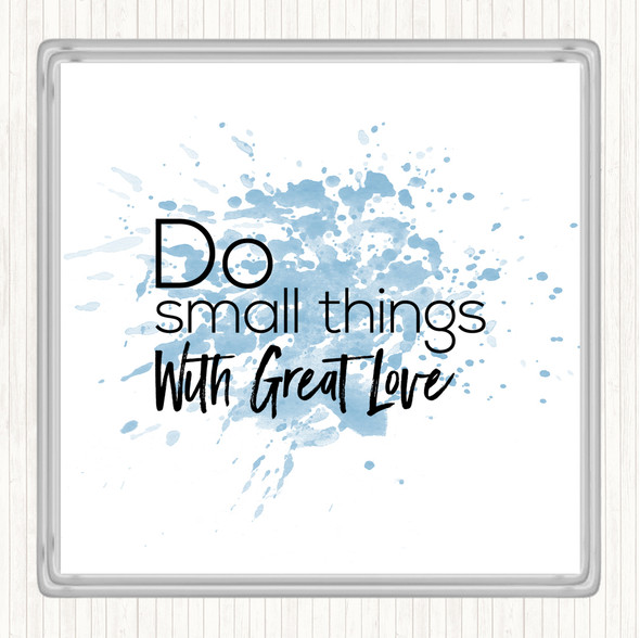 Blue White Great Love Inspirational Quote Coaster