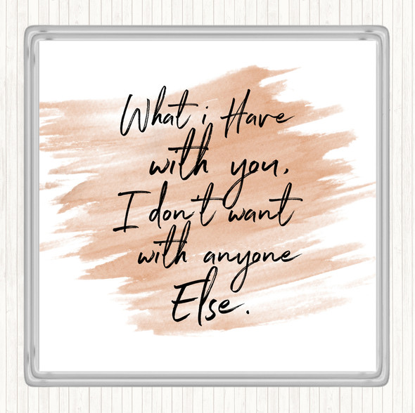 Watercolour Have With You Quote Coaster