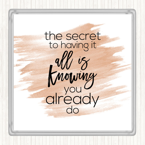 Watercolour Having It All Quote Coaster
