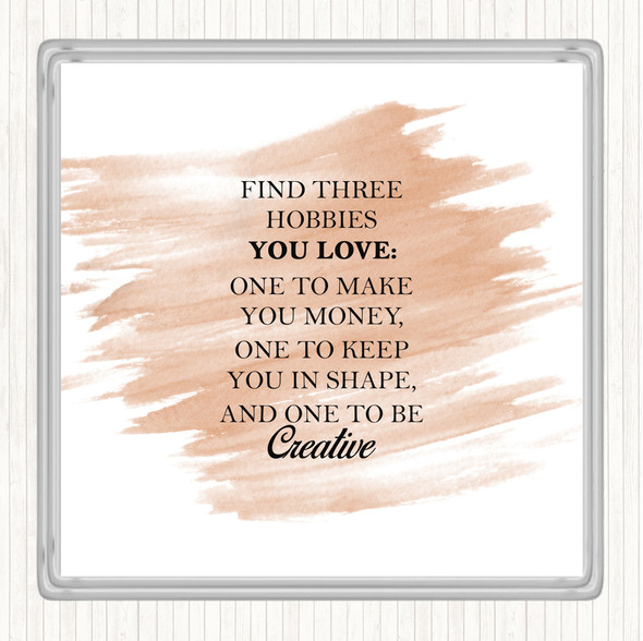 Watercolour Hobbies Quote Coaster