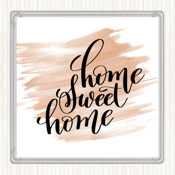 Watercolour Home Sweet Swirl Quote Coaster