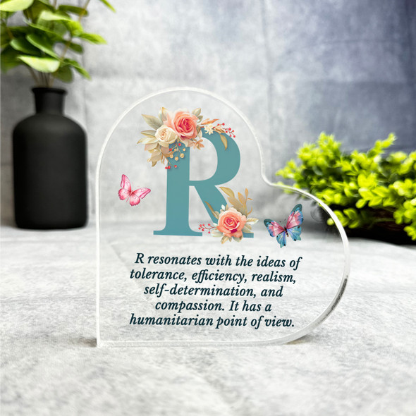 Floral Name Initial Letter R Meaning Gift Side Heart Keepsake Plaque Ornament Floral Name Initial Letter R Meaning Gift Side Heart Keepsake Plaque Ornament