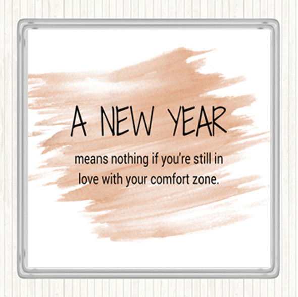 Watercolour A New Year Quote Coaster