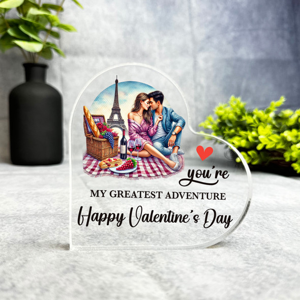 Valentine's Day Gift Eiffel Tower Keepsake Side Heart Ornament Plaque