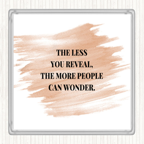 Watercolour Less You Reveal Quote Coaster