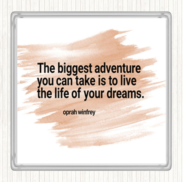 Watercolour Live The Life Of Your Dreams Quote Coaster