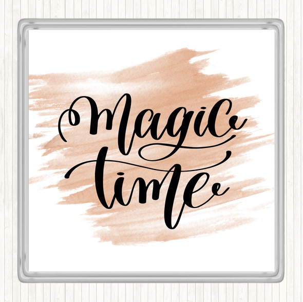 Watercolour Magic Time Quote Coaster