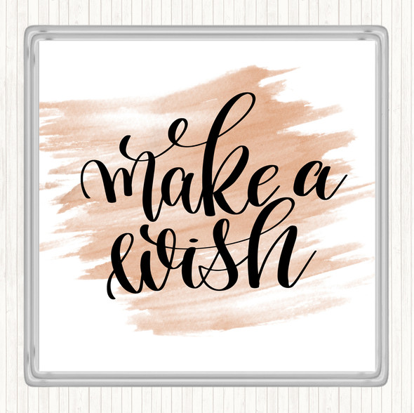 Watercolour Make Wish Quote Coaster