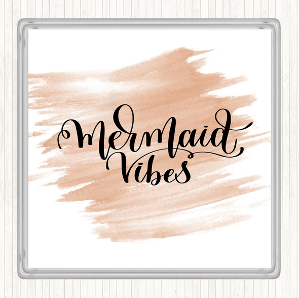 Watercolour Mermaid Vibes Quote Coaster