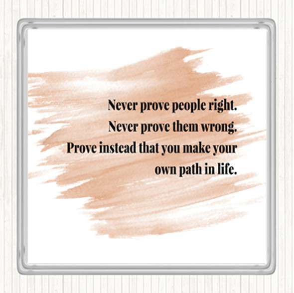 Watercolour Never Prove People Right Quote Coaster