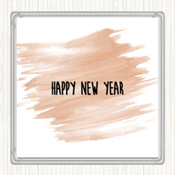 Watercolour New Year Quote Coaster
