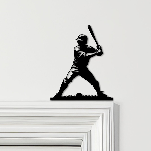 Door Topper Baseball Player Stance Various Colours Top Of Door Decorative Sign