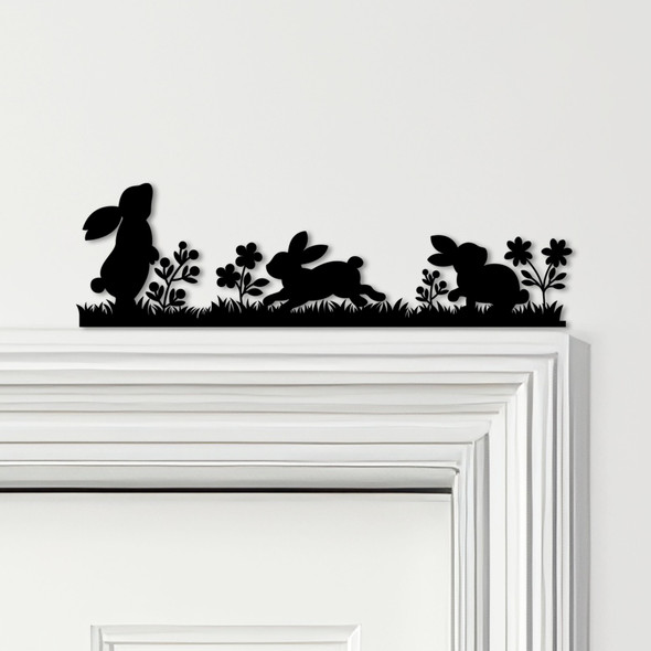 Door Topper Easter Decor Bunnies & Flowers Various Colours Frame Decor Sign