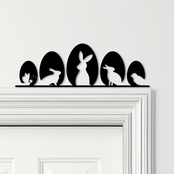 Door Topper Easter Decor Eggs Bunnies Various Colours Decorative Sign