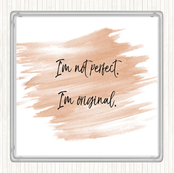 Watercolour Not Perfect Quote Coaster