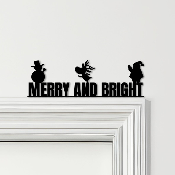 Door Topper Merry And Bright Christmas Decor Various Colours Frame Decor Sign