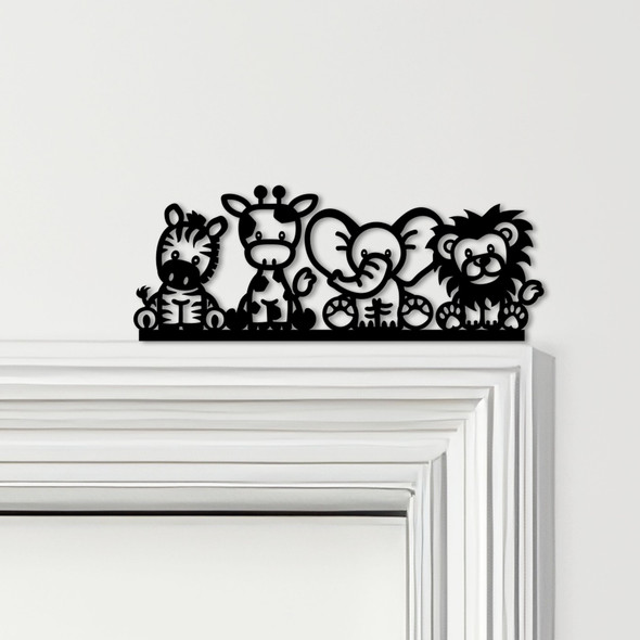 Door Topper Safari Animals Kids Room Decor Various Colours Frame Decor Sign
