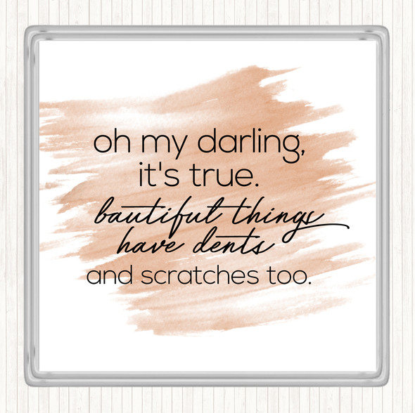 Watercolour Oh My Darling Quote Coaster