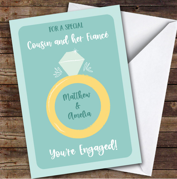 Personalised Engagement Card For Cousin And Her Fiance Ring