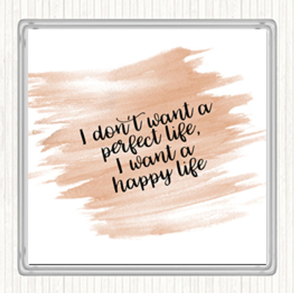 Watercolour Perfect Life Quote Coaster