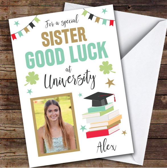 Personalised Off To University Card For Sister Photo Books Hat