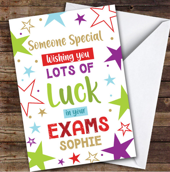 Personalised Good Luck In Exams Card For Someone Special Bright Stars