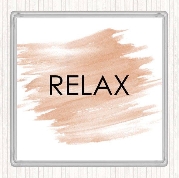 Watercolour Relax Quote Coaster