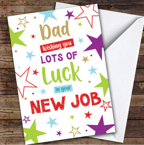 Personalised New Job Card For Dad Bright Stars