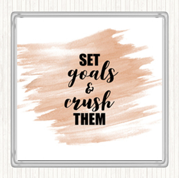 Watercolour Set Goals Quote Coaster