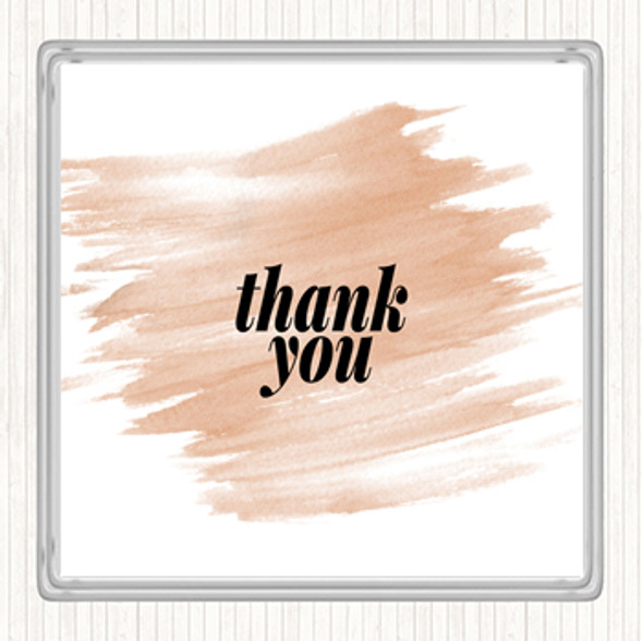Watercolour Small Thank You Quote Coaster