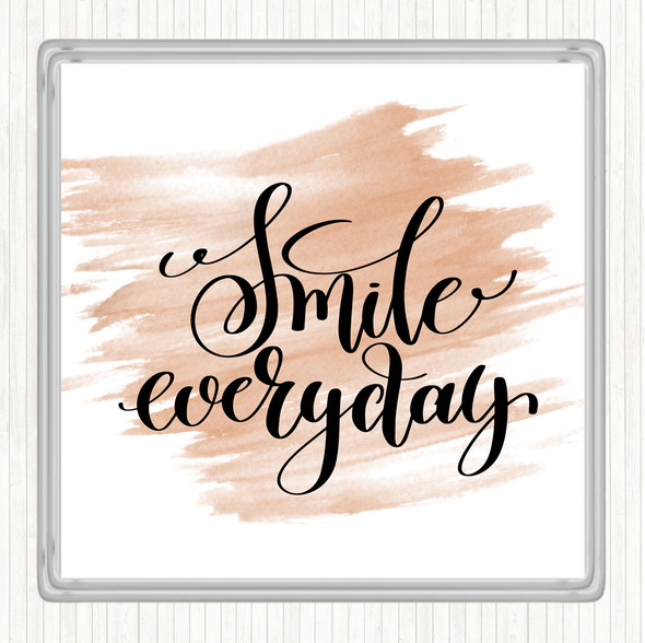 Watercolour Smile Everyday Quote Coaster