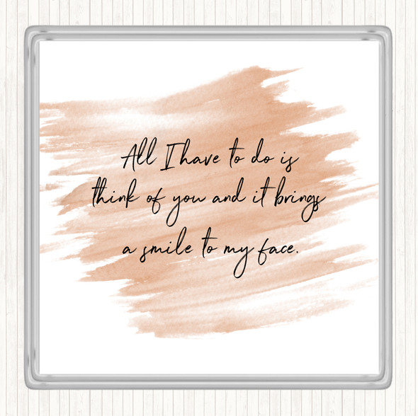 Watercolour Smile To My Face Quote Coaster