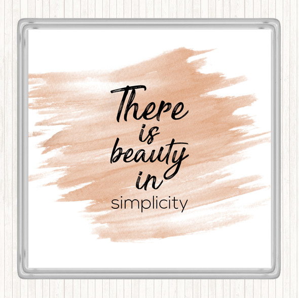 Watercolour Beauty In Simplicity Quote Coaster